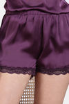 Zivame Paradise Garden Woven Shorts Set - Dark Purple — thumbnail 6